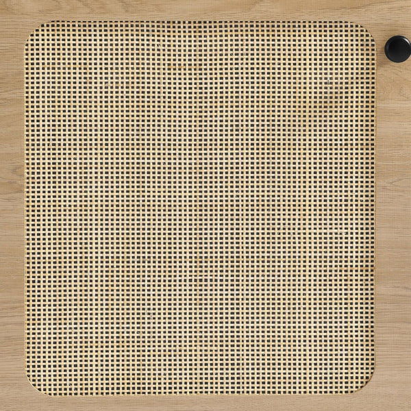 Modway Furniture Chaucer Office Desk - Stylish Rattan Design with Adjustable Storage for a Modern Workspace Aesthetic Oak EEI-6199-OAK