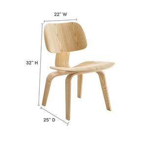 Modway Furniture Fathom Wood Dining Chair - Mid-Century Modern Comfort with Durable Plywood & Stylish Design EEI-620-NAT