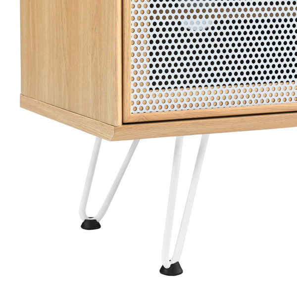 Modway Furniture Nomad 47" TV Stand - Modern Industrial Design with Sliding Mesh Doors for Organized Entertainment Setup Oak EEI-6202-OAK