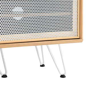 Modway Furniture Nomad 59" TV Stand with Metal Mesh Doors - Modern Industrial Design for Stylish Media Storage Solutions Oak EEI-6203-OAK