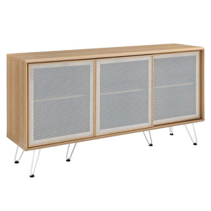 Modway Furniture Nomad Sideboard by Modway - Stylish Storage Solution with Metal Mesh Doors & Hairpin Legs Oak EEI-6204-OAK