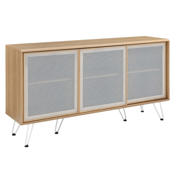 Modway Furniture Nomad Sideboard by Modway - Stylish Storage Solution with Metal Mesh Doors & Hairpin Legs Oak EEI-6204-OAK