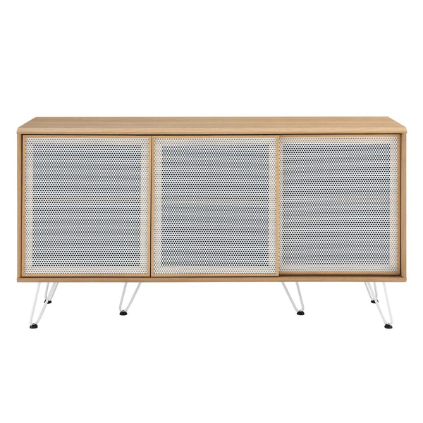 Modway Furniture Nomad Sideboard by Modway - Stylish Storage Solution with Metal Mesh Doors & Hairpin Legs Oak EEI-6204-OAK