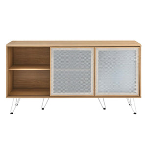 Modway Furniture Nomad Sideboard by Modway - Stylish Storage Solution with Metal Mesh Doors & Hairpin Legs Oak EEI-6204-OAK
