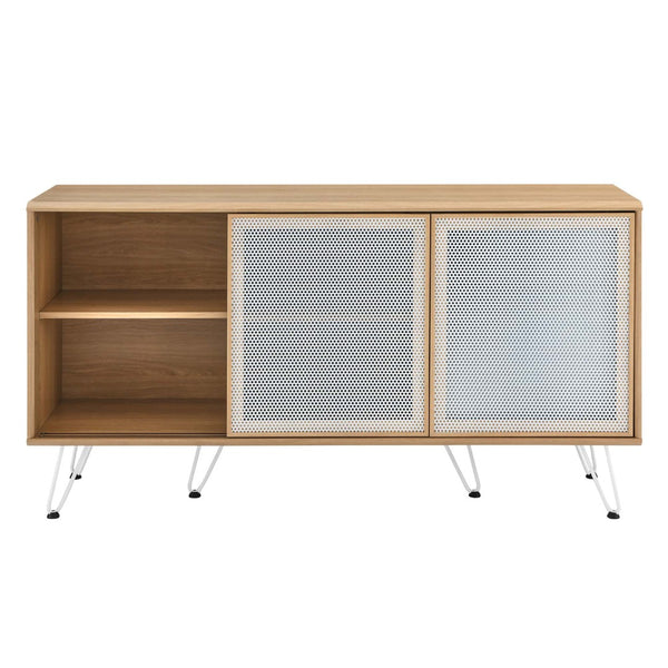 Modway Furniture Nomad Sideboard by Modway - Stylish Storage Solution with Metal Mesh Doors & Hairpin Legs Oak EEI-6204-OAK