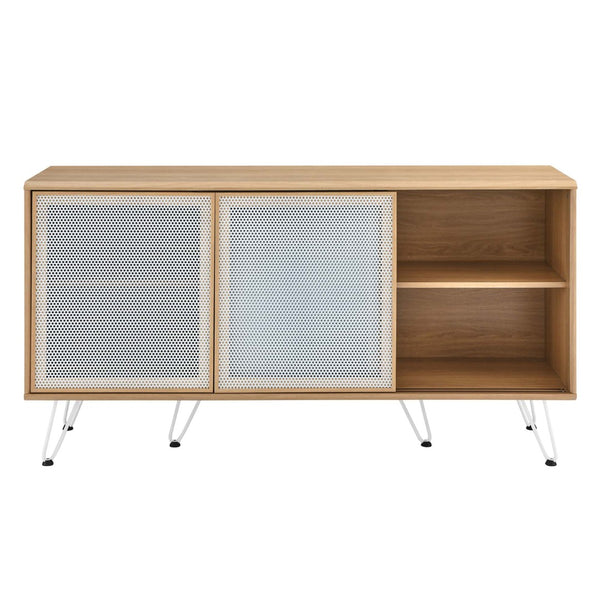 Modway Furniture Nomad Sideboard by Modway - Stylish Storage Solution with Metal Mesh Doors & Hairpin Legs Oak EEI-6204-OAK