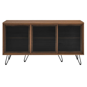 Modway Furniture Nomad Sideboard by Modway - Stylish Storage Solution with Metal Mesh Doors & Hairpin Legs Walnut EEI-6204-WAL