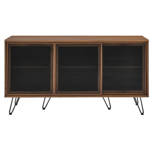 Modway Furniture Nomad Sideboard by Modway - Stylish Storage Solution with Metal Mesh Doors & Hairpin Legs Walnut EEI-6204-WAL