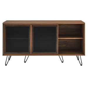 Modway Furniture Nomad Sideboard by Modway - Stylish Storage Solution with Metal Mesh Doors & Hairpin Legs Walnut EEI-6204-WAL