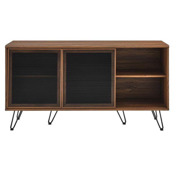 Modway Furniture Nomad Sideboard by Modway - Stylish Storage Solution with Metal Mesh Doors & Hairpin Legs Walnut EEI-6204-WAL