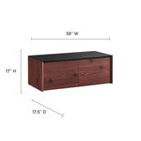 Modway Furniture Kinetic Wall-Mount Office Storage Cabinet Black Cherry 18 x 38 x 14