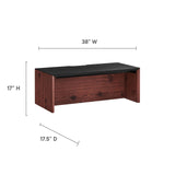 Modway Furniture Kinetic 38" Wall-Mount Office Desk Black Cherry 18 x 38 x 14