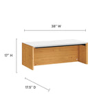 Modway Furniture Kinetic 38" Wall-Mount Office Desk White Natural 18 x 38 x 14