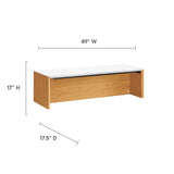 Modway Furniture Kinetic 49" Wall-Mount Office Desk White Natural 18 x 49 x 18