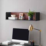 Modway Furniture Kinetic Wall-Mount Shelf Black Cherry 12 x 38 x 9