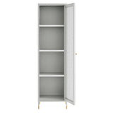 Modway Furniture Covelo Tall Storage Cabinet Light Gray 14 x 15.5 x 56.5