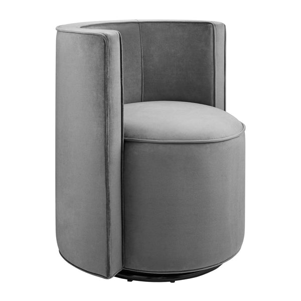 Modway Furniture Della Performance Velvet Swivel Chair - Modern Accent for Living Rooms, Offices & Small Spaces Gray EEI-6222-GRY
