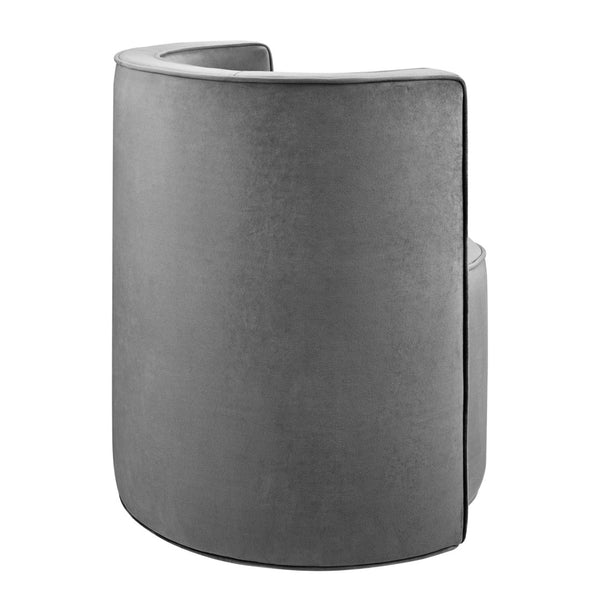 Modway Furniture Della Performance Velvet Swivel Chair - Modern Accent for Living Rooms, Offices & Small Spaces Gray EEI-6222-GRY
