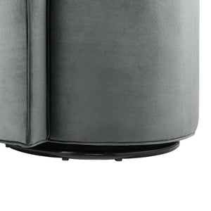 Modway Furniture Della Performance Velvet Swivel Chair - Modern Accent for Living Rooms, Offices & Small Spaces Gray EEI-6222-GRY