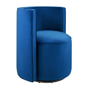 Modway Furniture Della Performance Velvet Swivel Chair - Modern Accent for Living Rooms, Offices & Small Spaces Navy EEI-6222-NAV