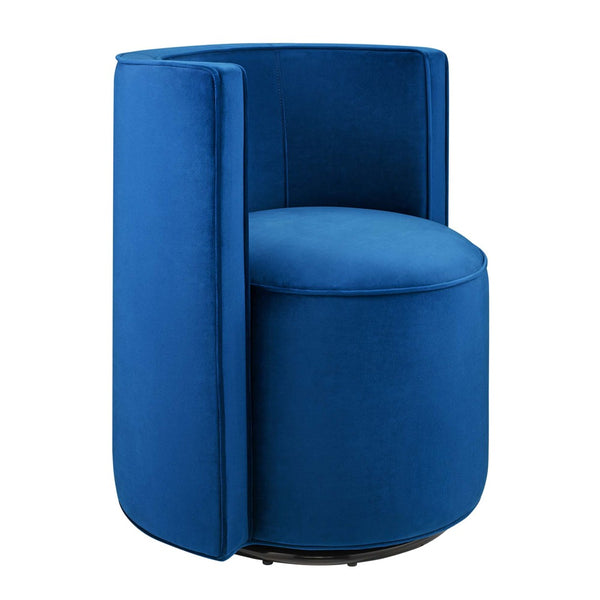 Modway Furniture Della Performance Velvet Swivel Chair - Modern Accent for Living Rooms, Offices & Small Spaces Navy EEI-6222-NAV