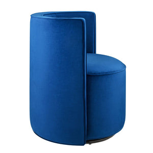 Modway Furniture Della Performance Velvet Swivel Chair - Modern Accent for Living Rooms, Offices & Small Spaces Navy EEI-6222-NAV