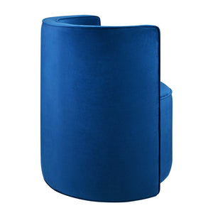Modway Furniture Della Performance Velvet Swivel Chair - Modern Accent for Living Rooms, Offices & Small Spaces Navy EEI-6222-NAV
