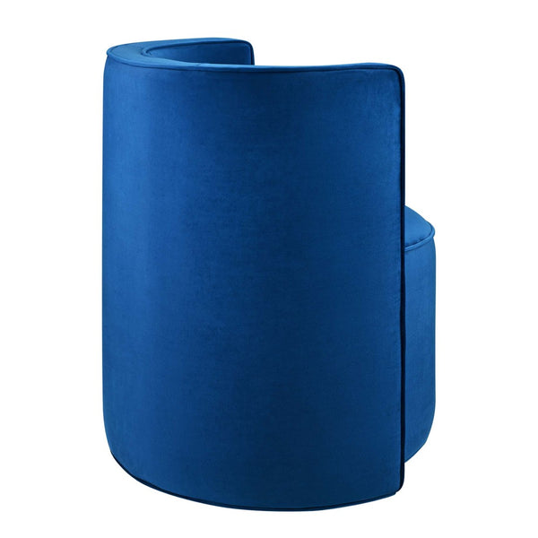 Modway Furniture Della Performance Velvet Swivel Chair - Modern Accent for Living Rooms, Offices & Small Spaces Navy EEI-6222-NAV