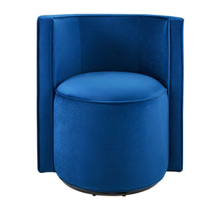 Modway Furniture Della Performance Velvet Swivel Chair - Modern Accent for Living Rooms, Offices & Small Spaces Navy EEI-6222-NAV