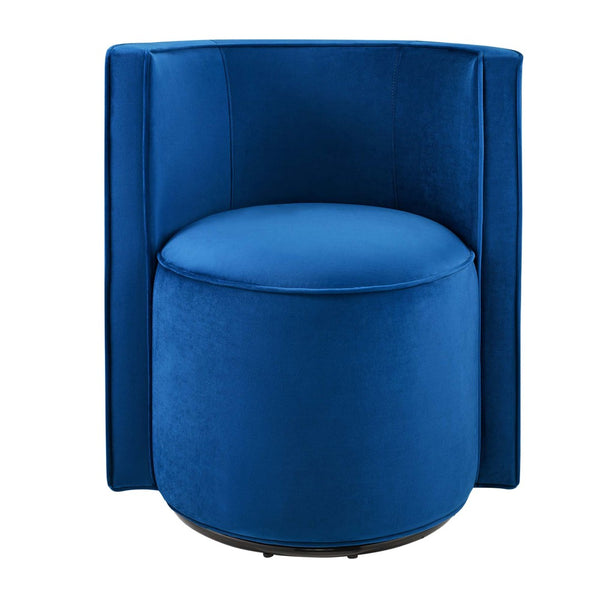 Modway Furniture Della Performance Velvet Swivel Chair - Modern Accent for Living Rooms, Offices & Small Spaces Navy EEI-6222-NAV