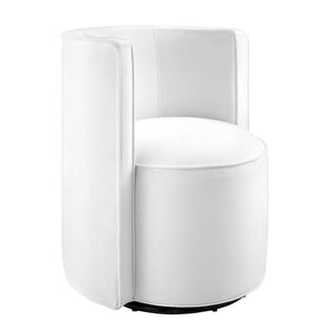 Modway Furniture Della Performance Velvet Swivel Chair - Modern Accent for Living Rooms, Offices & Small Spaces White EEI-6222-WHI