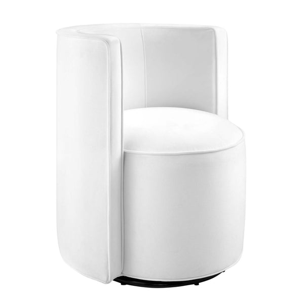 Modway Furniture Della Performance Velvet Swivel Chair - Modern Accent for Living Rooms, Offices & Small Spaces White EEI-6222-WHI