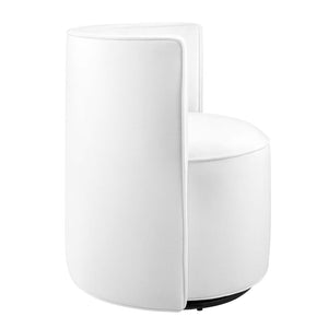 Modway Furniture Della Performance Velvet Swivel Chair - Modern Accent for Living Rooms, Offices & Small Spaces White EEI-6222-WHI