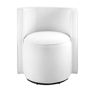 Modway Furniture Della Performance Velvet Swivel Chair - Modern Accent for Living Rooms, Offices & Small Spaces White EEI-6222-WHI