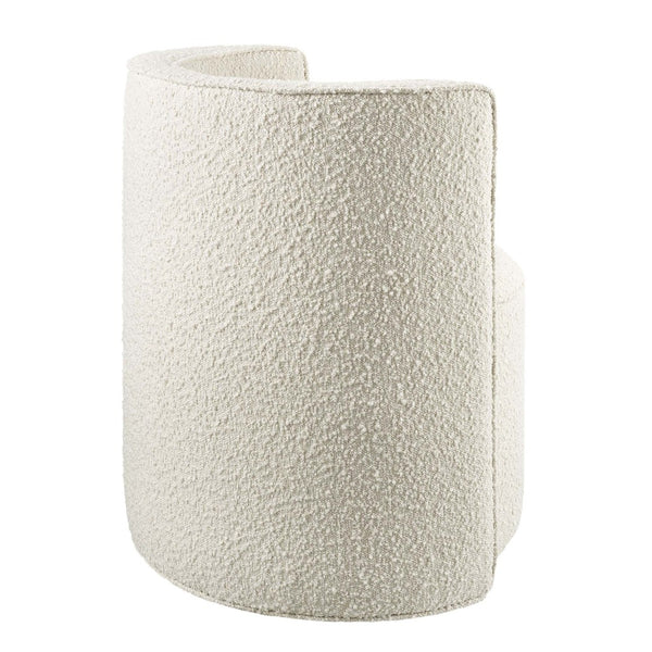 Modway Furniture Della Boucle Fabric Swivel Chair - Elegant Ivory Accent Chair for Living Room, Office & More EEI-6223-IVO