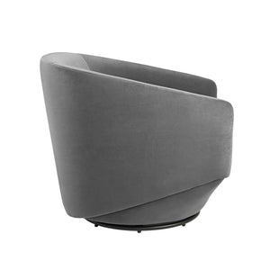 Modway Furniture Series Performance Velvet Fabric Swivel Chair by Modway - Luxurious Comfort with Glam Deco Style Gray EEI-6224-GRY