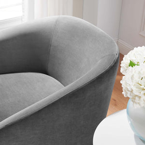 Modway Furniture Series Performance Velvet Fabric Swivel Chair by Modway - Luxurious Comfort with Glam Deco Style Gray EEI-6224-GRY