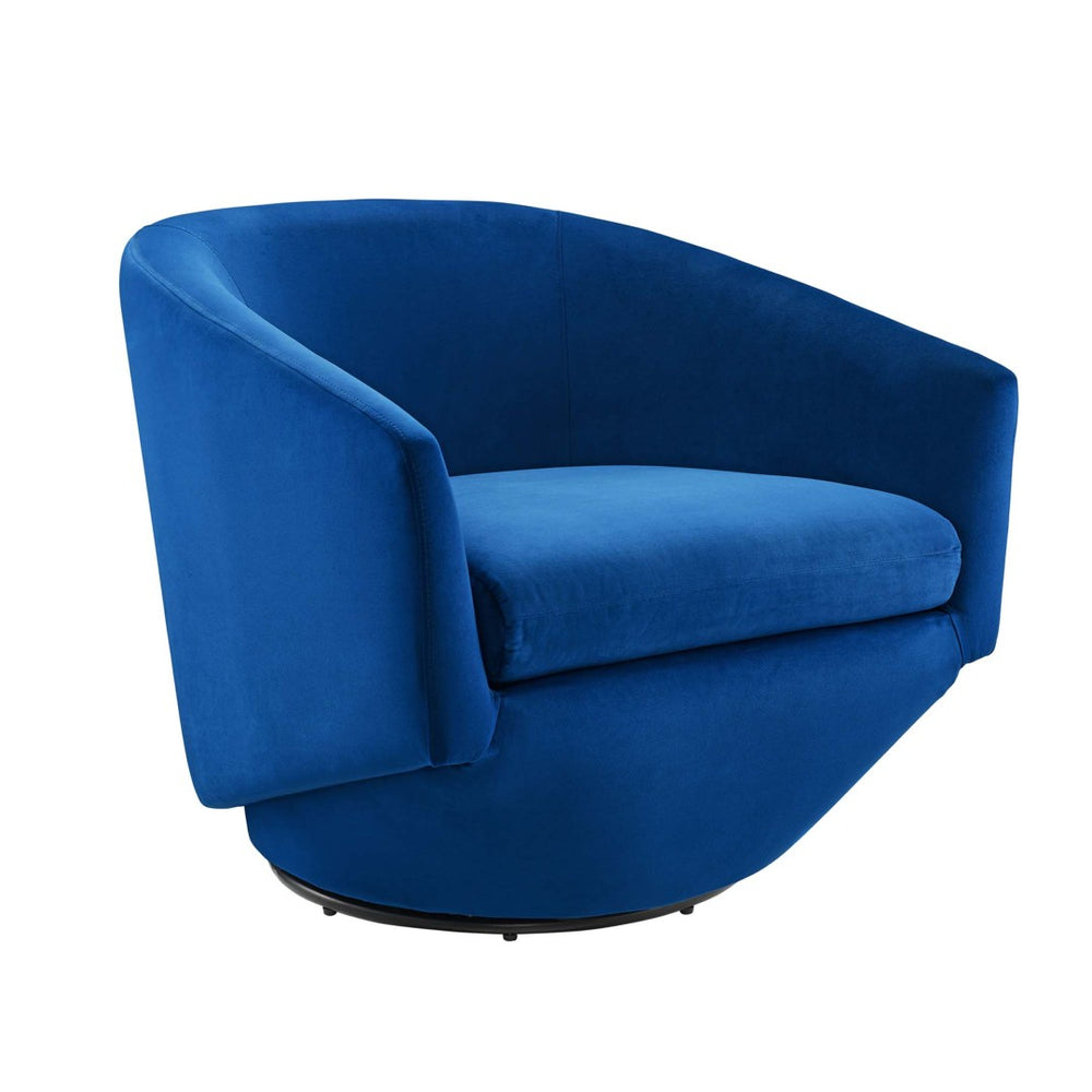 Modway Furniture Series Performance Velvet Fabric Swivel Chair by Modway - Luxurious Comfort with Glam Deco Style Navy EEI-6224-NAV