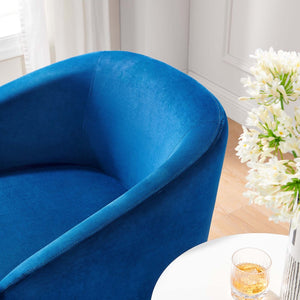 Modway Furniture Series Performance Velvet Fabric Swivel Chair by Modway - Luxurious Comfort with Glam Deco Style Navy EEI-6224-NAV