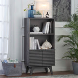 Modway Furniture Render Display Cabinet Bookshelf Charcoal 15.5 x 23 x 48.5