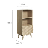 Modway Furniture Render Display Cabinet Bookshelf Oak 15.5 x 23 x 48.5