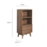 Modway Furniture Render Display Cabinet Bookshelf Walnut 15.5 x 23 x 48.5