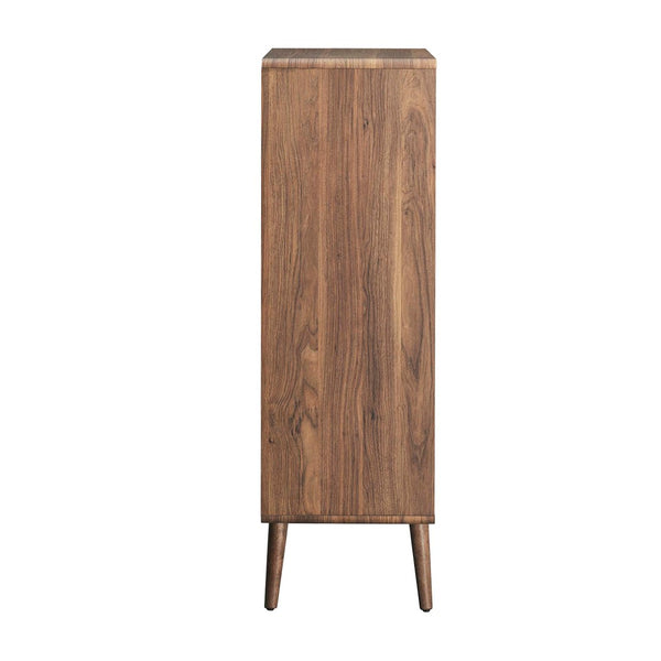 Modway Furniture Transmit Display Cabinet Bookshelf - Stylish Walnut Storage with Soft-Close Doors & Open Shelves EEI-6230-WAL-WHI