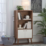 Modway Furniture Transmit Display Cabinet Bookshelf Walnut White 15.5 x 23.5 x 48.5