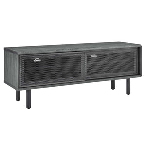 Modway Furniture Kurtis 47" TV Stand by Modway - Sleek Industrial Design with Mesh Doors for Modern Media Storage Charcoal EEI-6233-CHA
