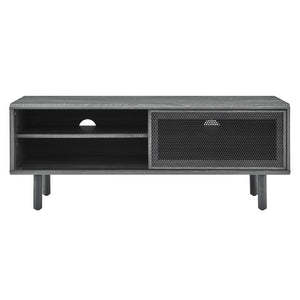 Modway Furniture Kurtis 47" TV Stand by Modway - Sleek Industrial Design with Mesh Doors for Modern Media Storage Charcoal EEI-6233-CHA