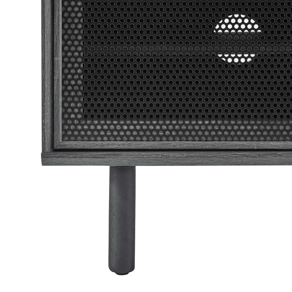 Modway Furniture Kurtis 47" TV Stand by Modway - Sleek Industrial Design with Mesh Doors for Modern Media Storage Charcoal EEI-6233-CHA