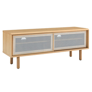 Modway Furniture Kurtis 47" TV Stand by Modway - Sleek Industrial Design with Mesh Doors for Modern Media Storage Oak EEI-6233-OAK