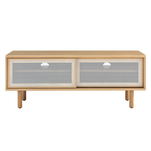 Modway Furniture Kurtis 47" TV Stand by Modway - Sleek Industrial Design with Mesh Doors for Modern Media Storage Oak EEI-6233-OAK