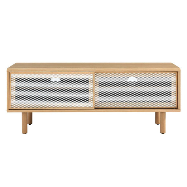 Modway Furniture Kurtis 47" TV Stand by Modway - Sleek Industrial Design with Mesh Doors for Modern Media Storage Oak EEI-6233-OAK